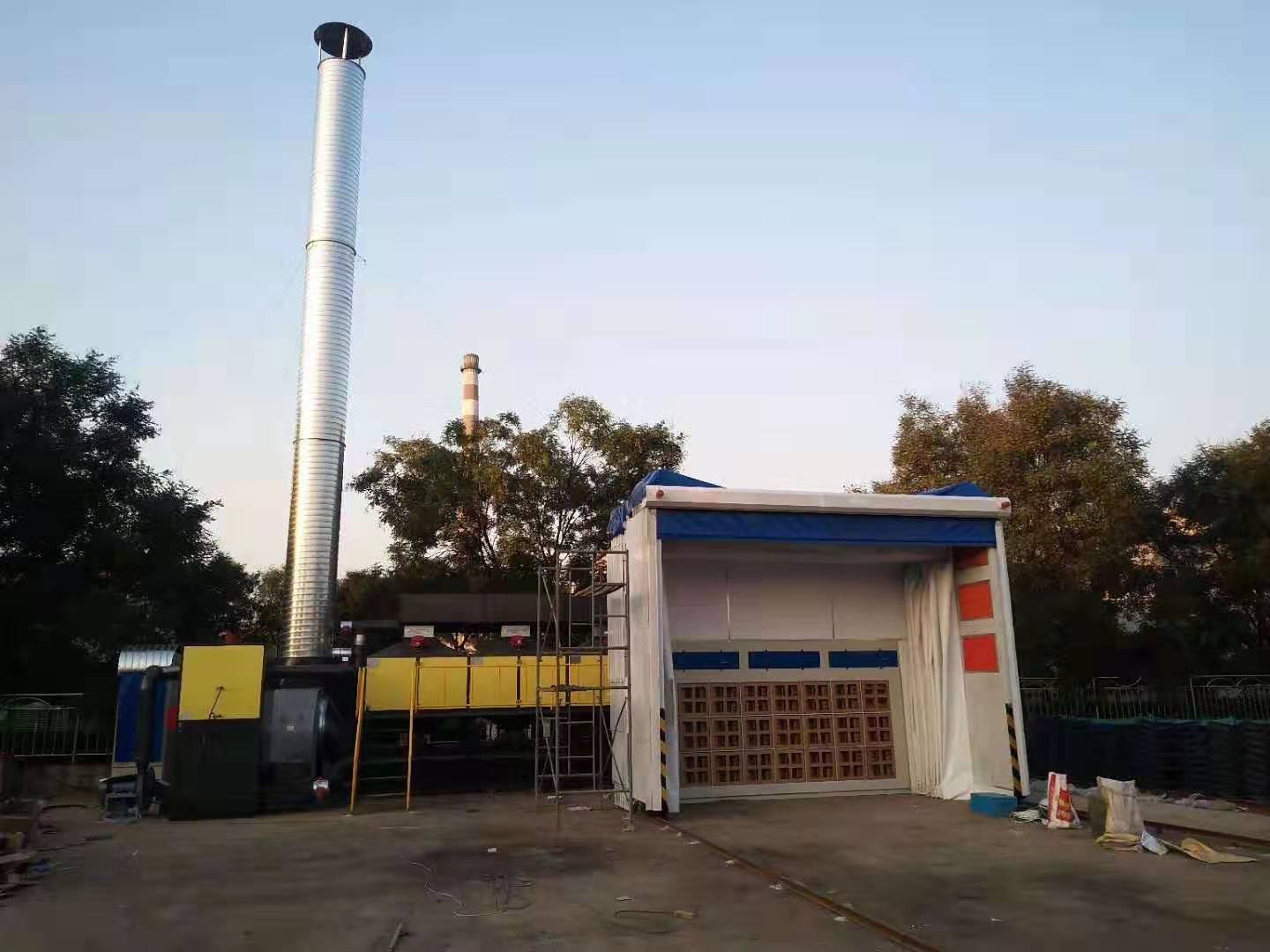 某某機械廠移動伸縮房+催化燃燒治理噴(pēn)漆廢